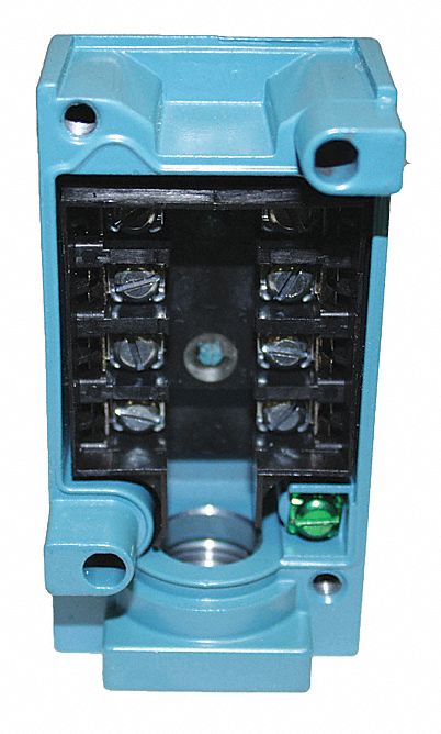Limit Switch Receptacle: EN50041 Body, 2 Mounting Holes, DPDT, Metallic