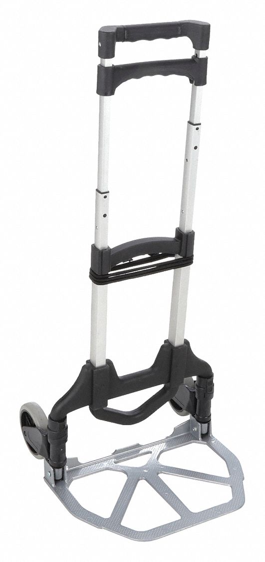 Telescoping Thin-Profile Folding Hand Truck: 15 in x 11 in, 150 lb Load Capacity