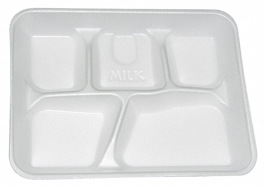 20Y358 - Cafeteria Tray White 5 Comp PK500
