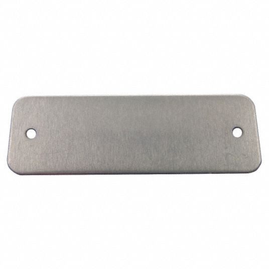 GRAINGER APPROVED Blank Metal Tag, Height 1 in, Width 3 in, Stainless ...