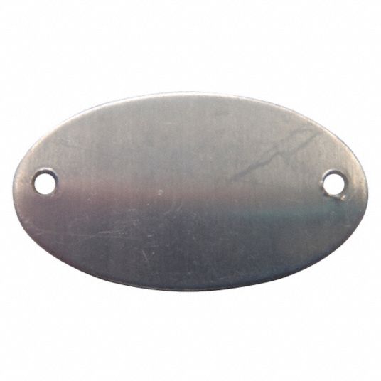 GRAINGER APPROVED Blank Metal Tag, Height 3/4 in, Width 1 11/32 in