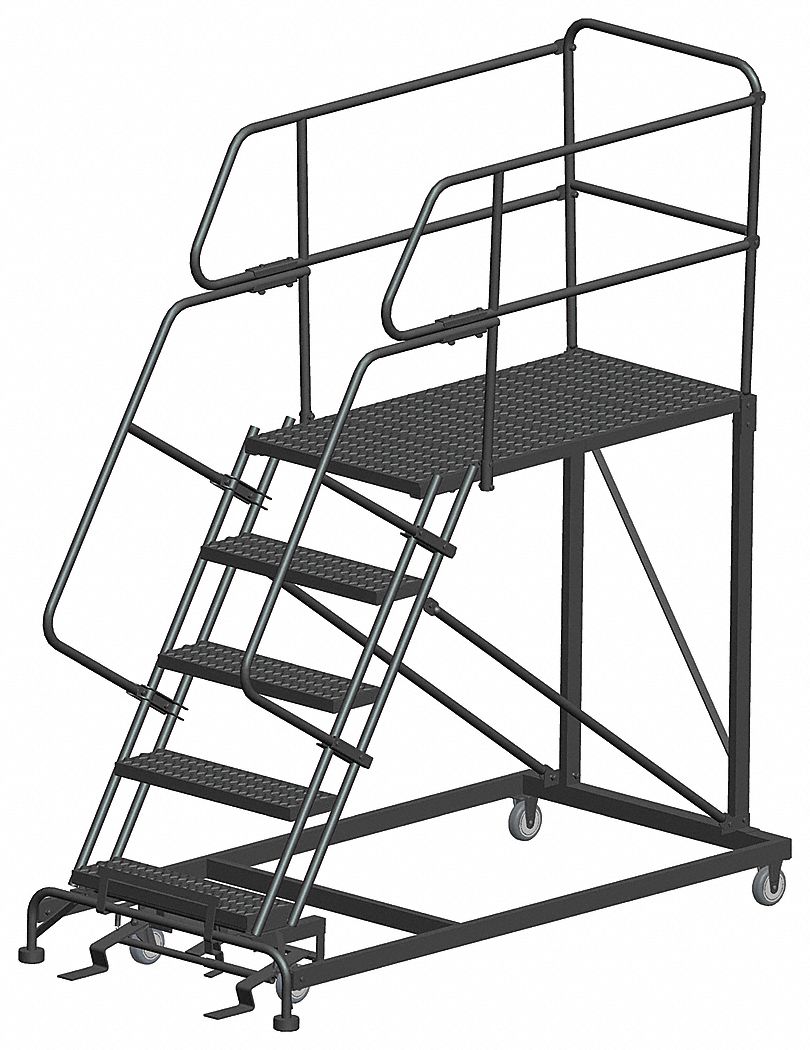 Mobile Work Platform: 4.2 ft Platform Ht - Max, 36 in x 48 in, Steel, 800 lb Load Capacity