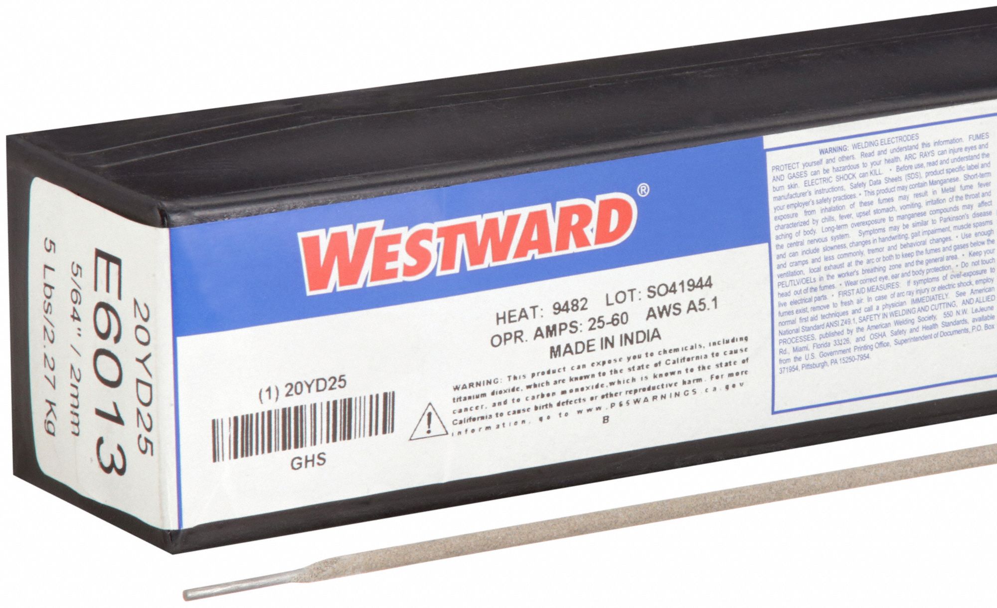 Stick Electrode: Carbon Steel, E6013, 5/64 in x 14 in, 5 lb