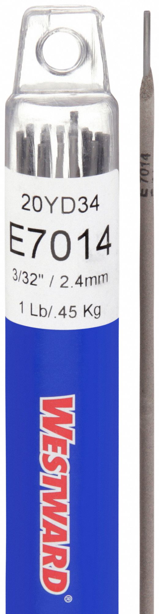 Stick Electrode: Carbon Steel, E7014, 3/32 in x 14 in, 1 lb