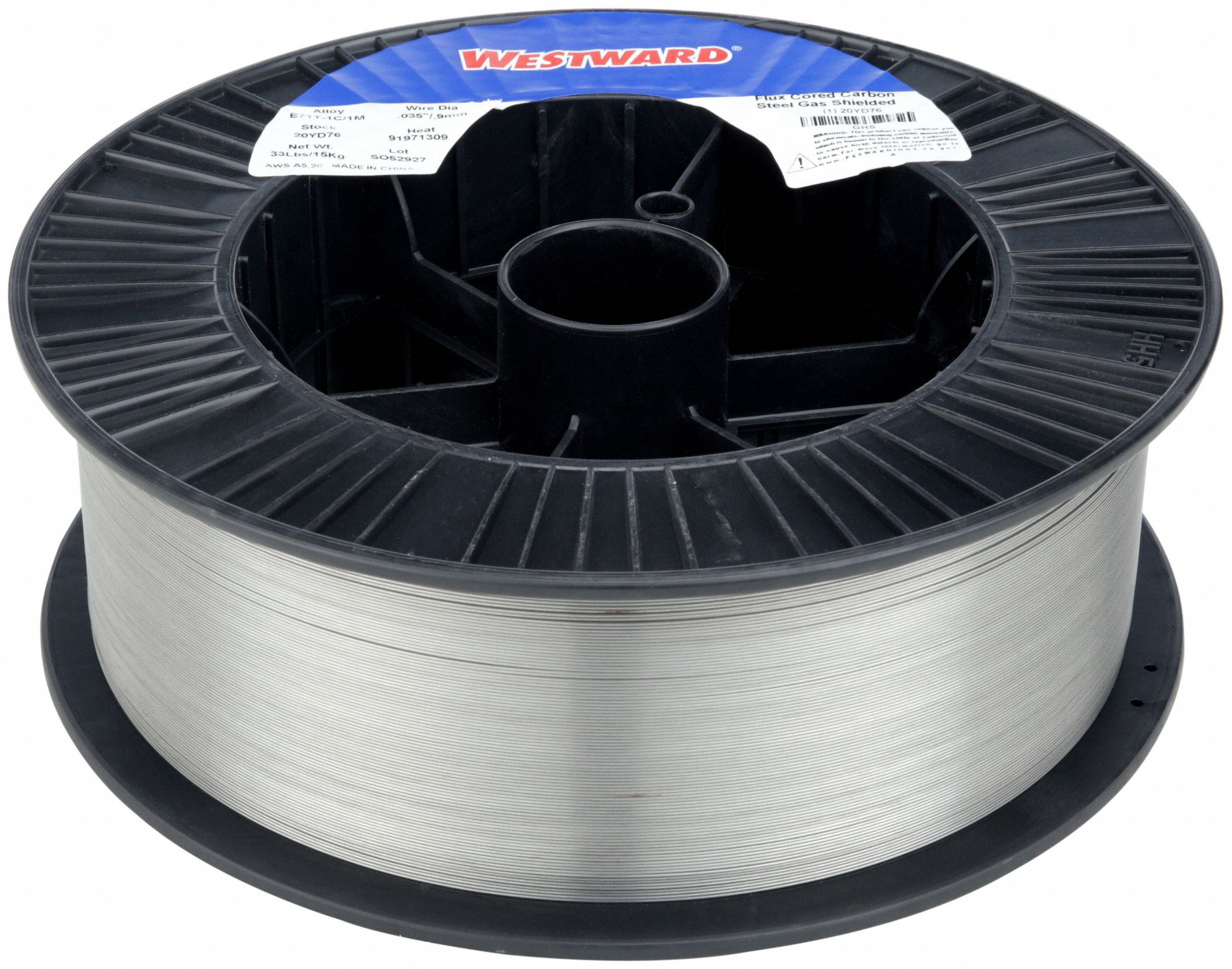 WESTWARD, Carbon Steel, E71T1C/M, FluxCored Welding Wire 20YD76