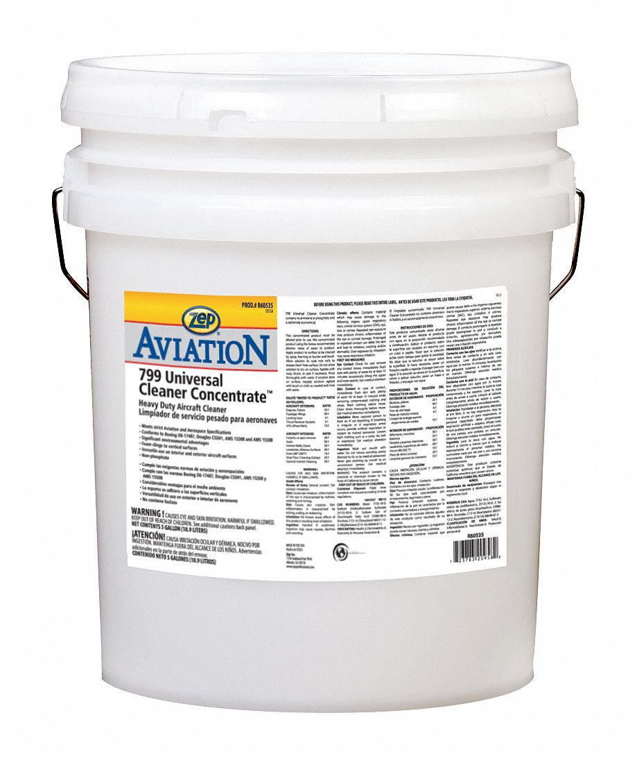 ZEP Aircraft Cleaner/Degreaser, 5 gal. 20YF621047387 Grainger