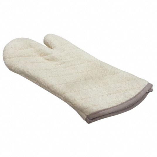 R & R Textile 01703 Oven Mitt, Hand Shaped, Natural, 17in