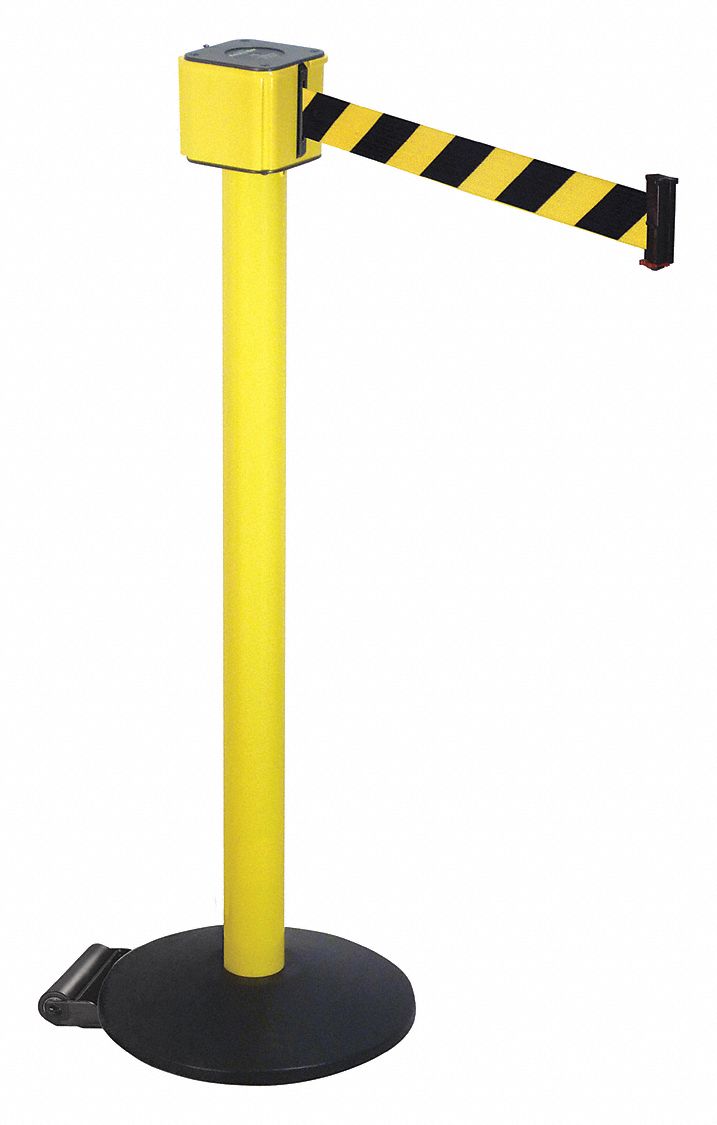 Barrier post with belt of various designs, barrier length 180 cm