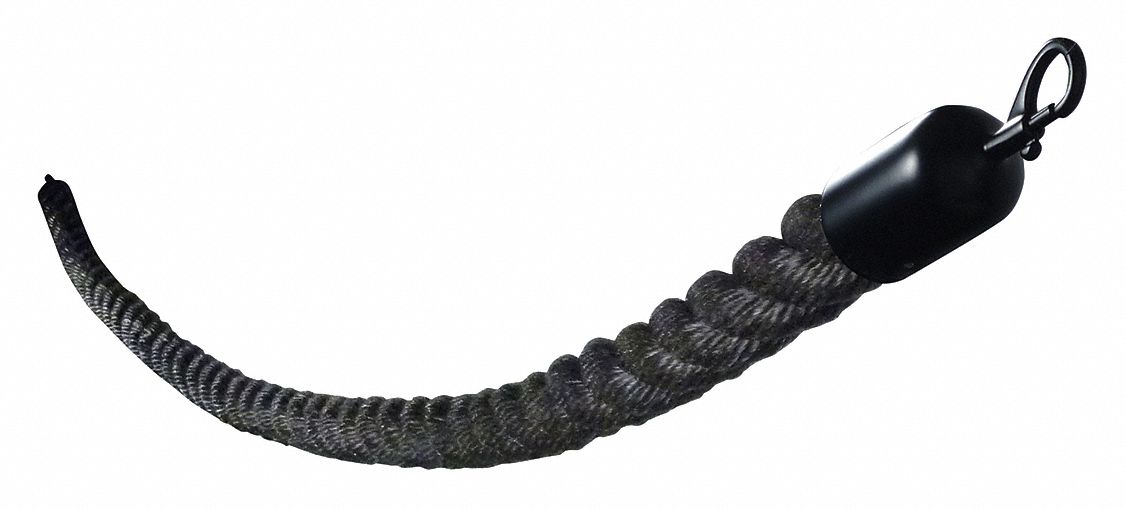 VISIONTRON Polypropylene Barrier Rope, Black Rope Color, Smooth Black