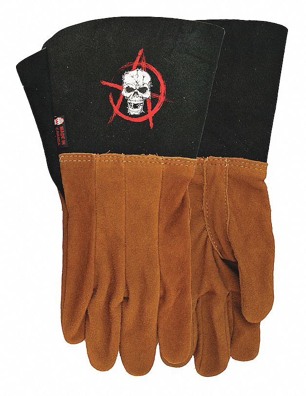 WELDING GLOVES, STRAIGHT THUMB, SZ 8, BROWN, DEERSKIN/COWHIDE/KEVLAR, PR