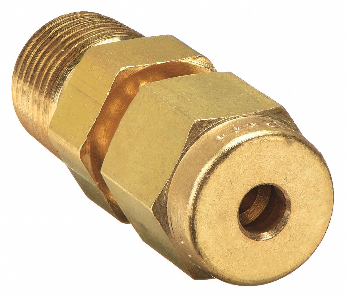 Brass, For 1/8 in Tube OD, Male Straight Connector - 20YX90|2MSC2N-B ...