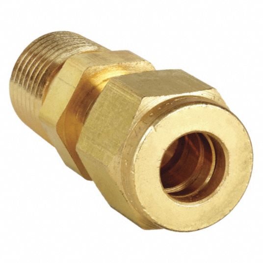 Brass, Compression x MNPT, Male Straight Connector - 20YY48|5MSC4N-B ...