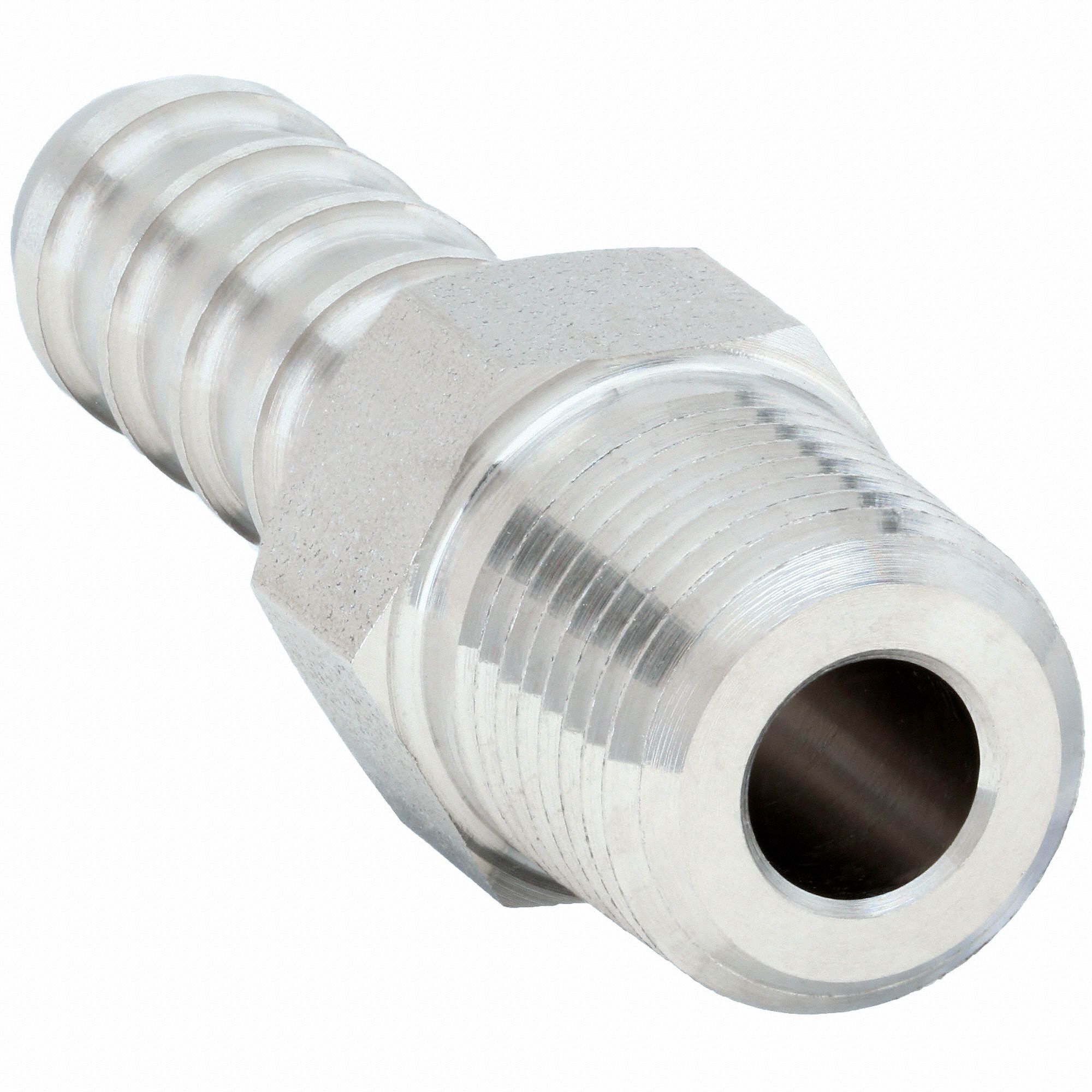 PARKER Barb Connector 316 Stainless Steel, Barbed x MNPT, For 1/4 in