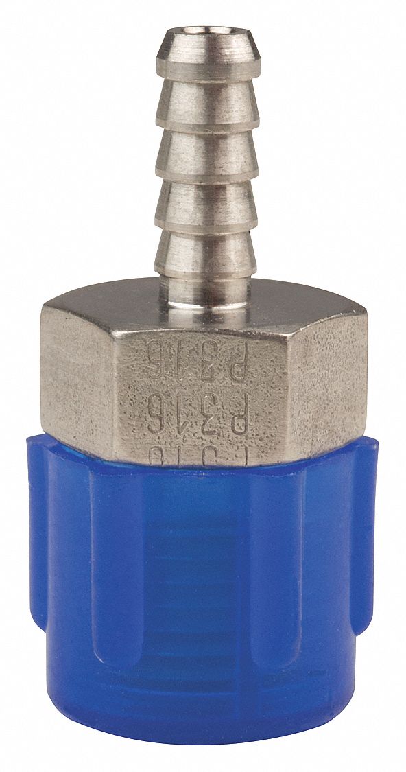 PARKER Barb Connector 316 Stainless Steel, Barbed x MNPT, For 1/8 in