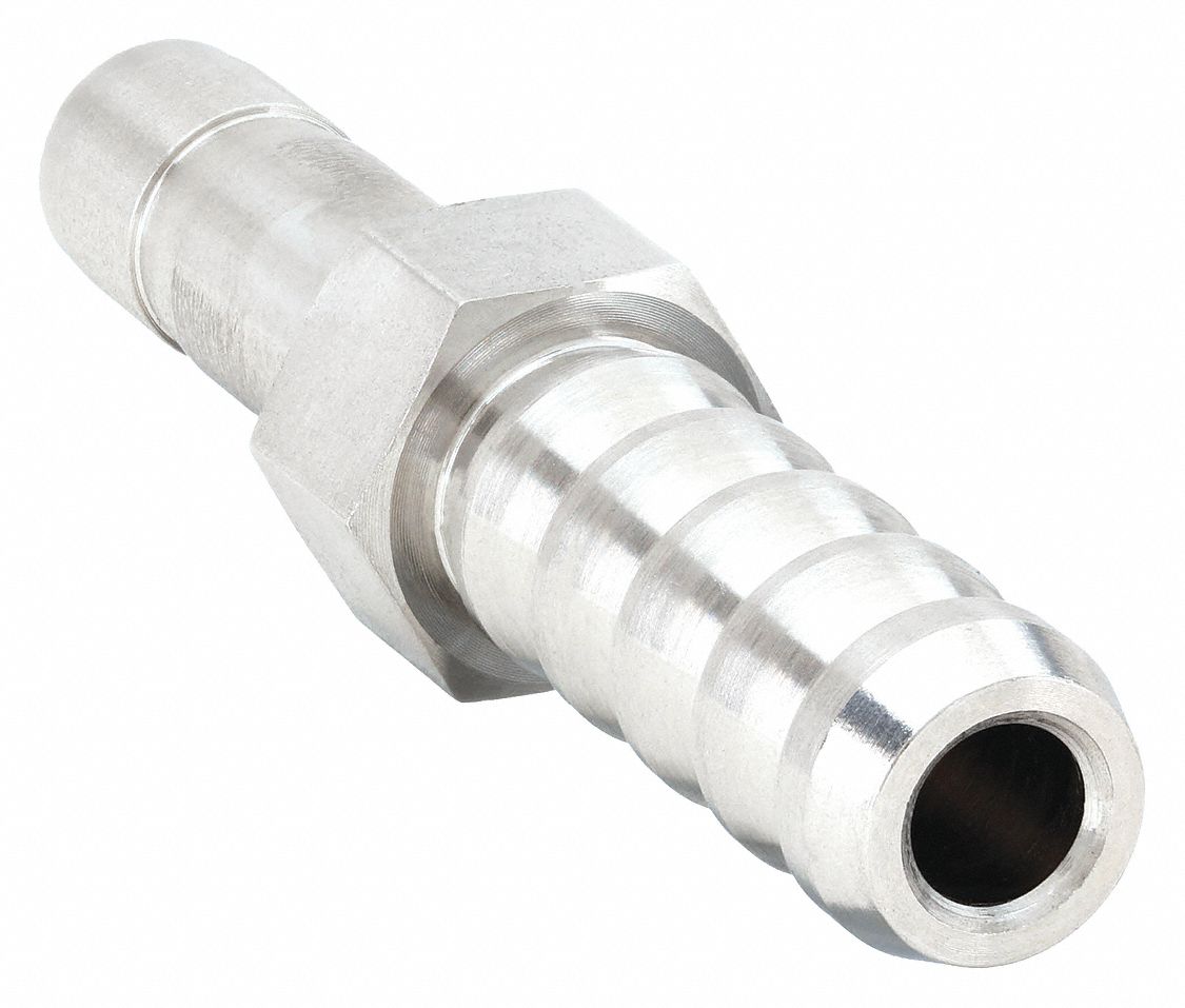 316 Stainless Steel, Barbed x Tube Stem, Barbed Hose Fitting 20YY9344 B2HT2SS Grainger