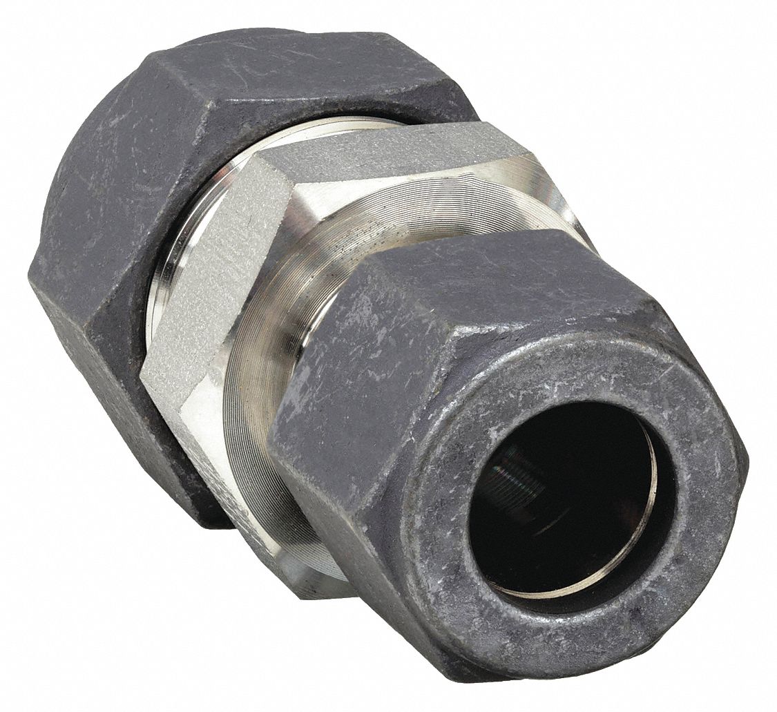 Compression Fitting Union: 1/8 in OD x 1/16 in OD Fitting Size, Compression x Compression