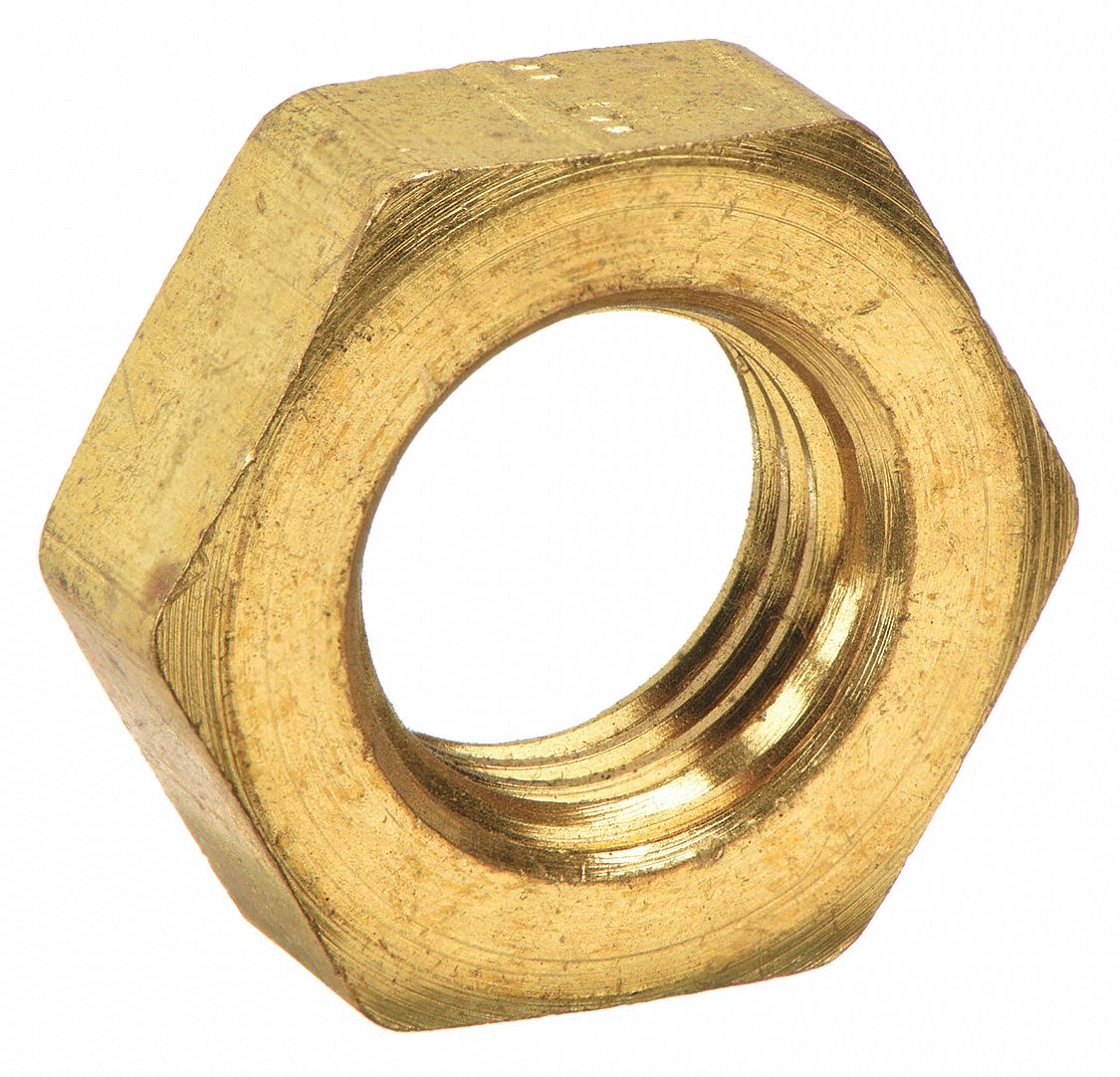 Compression Fitting Nut: Compression, Brass, 5/16"-20 Thread Size
