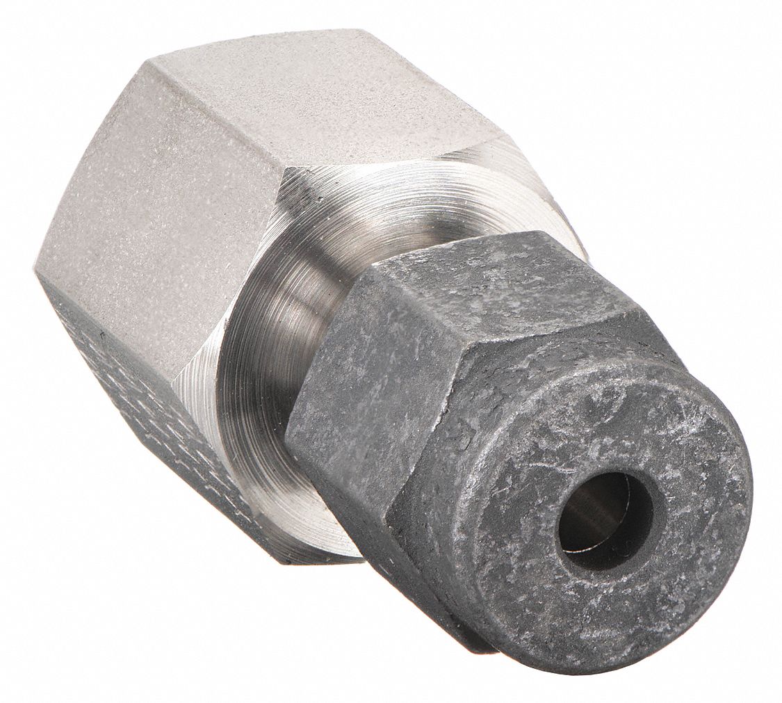 Compression Fitting Adapter: 1/8 in OD x 1/8 in Pipe Fitting Size, Compression x FNPT