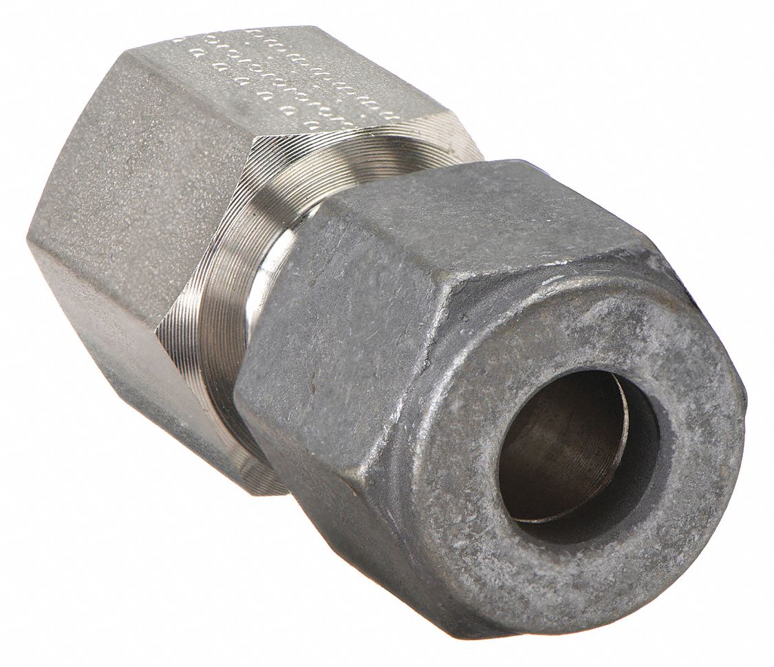 Compression Fitting Adapter: 1/4 in OD x 1/8 in Pipe Fitting Size, Compression x FNPT