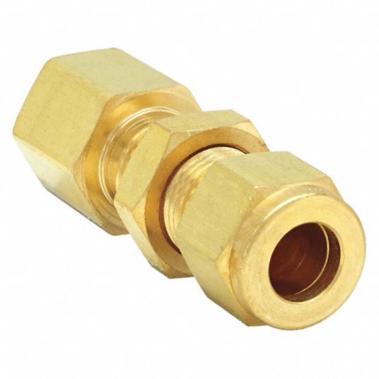 Brass, For 3/8 in Tube OD, Female Bulkhead Connector - 20YZ60