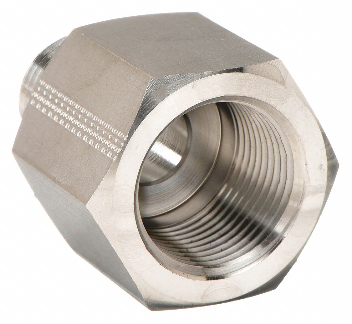 Reducing Adapter: 316 Stainless Steel, 3/8 in x 3/8 in Fitting Pipe Size, Male NPT x Female NPT