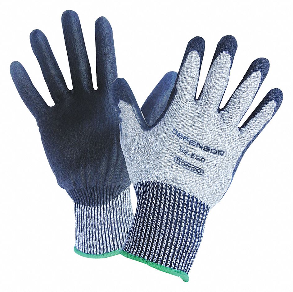 CUT-RESISTANT GLOVES, COATED, SIZE S/7, CUT LEVEL 4, GREY, POLYURETHANE