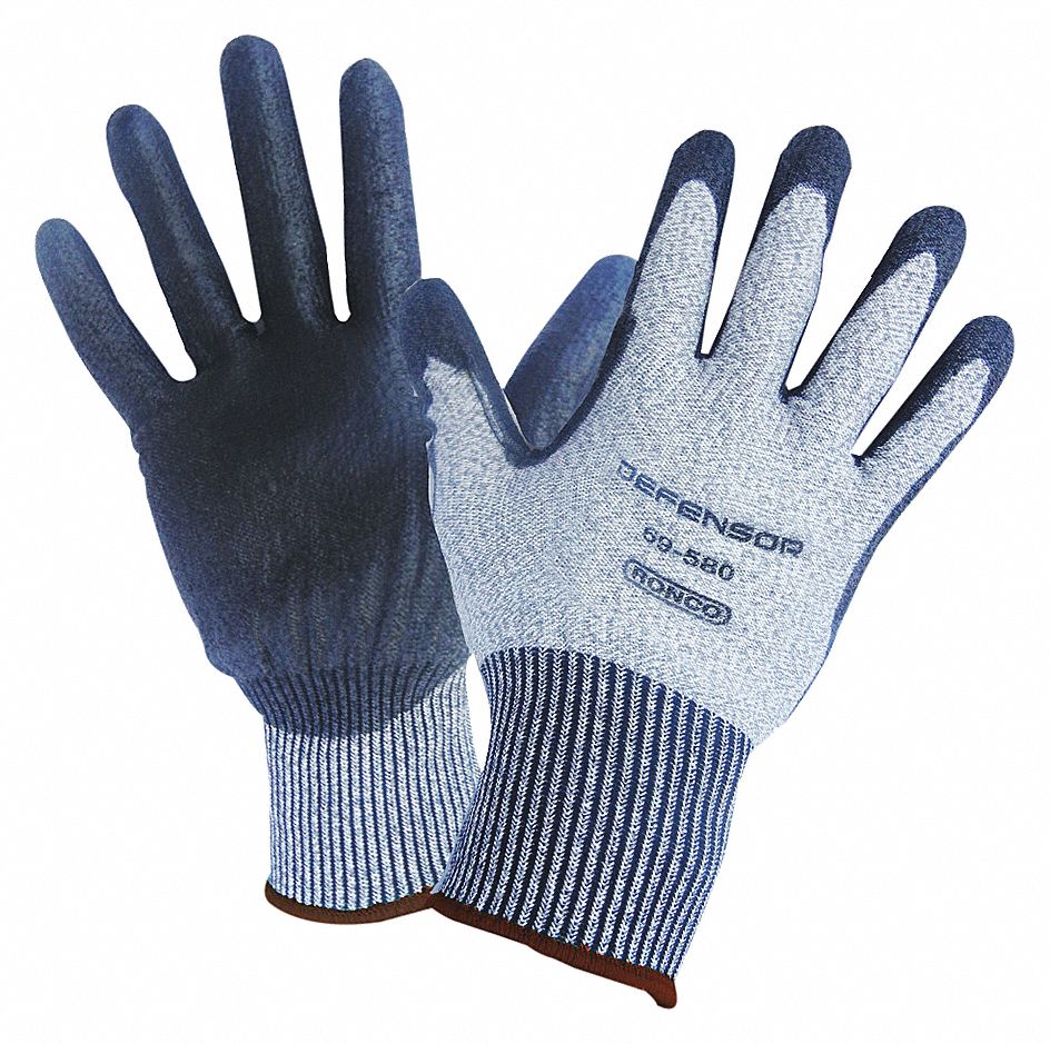 CUT-RESISTANT GLOVES, COATED, SIZE XL/10, CUT LEVEL 4, GREY, POLYURETHANE