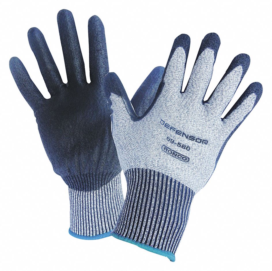 CUT-RESISTANT GLOVES, COATED, SIZE XXL/11, CUT LEVEL 4, GREY, POLYURETHANE