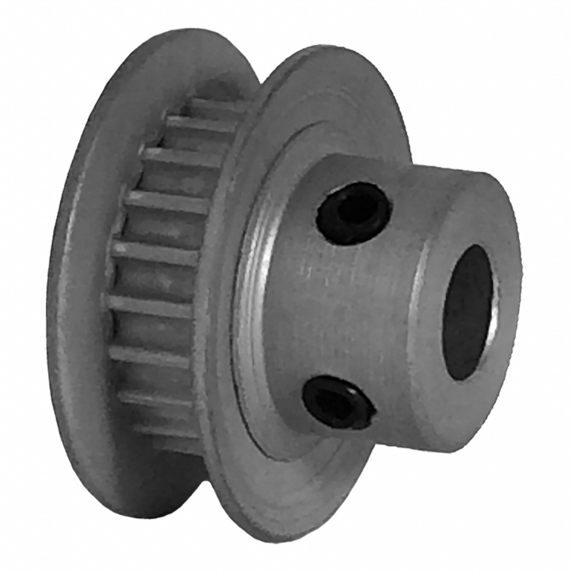 DAYTON Timing Pulley: Modified Curvilinear, Fixed, For GT Timing Belt Section, For 3 mm Belt Wd (MPN 21-2P03M6FA4). Key specifications — Brand: DAYTON; Finish: Clear Anodized; For Belt Series: Powerhouse®.