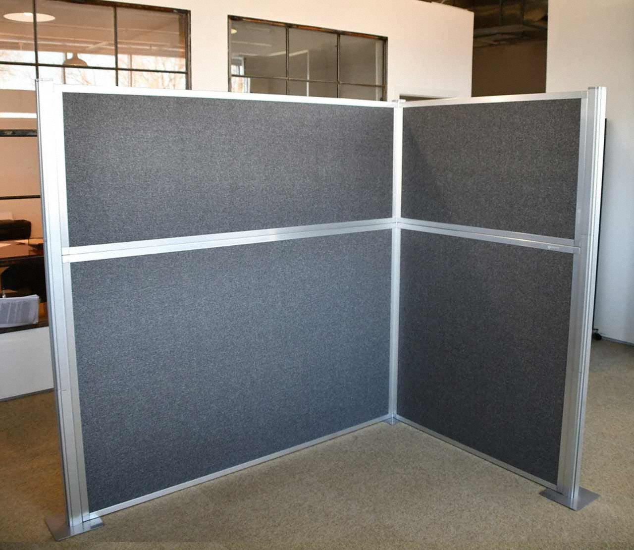 Cubicle Wall: 72 in Overall Ht, 72 in Overall Wd, 4 Panels, Sand, Fabric