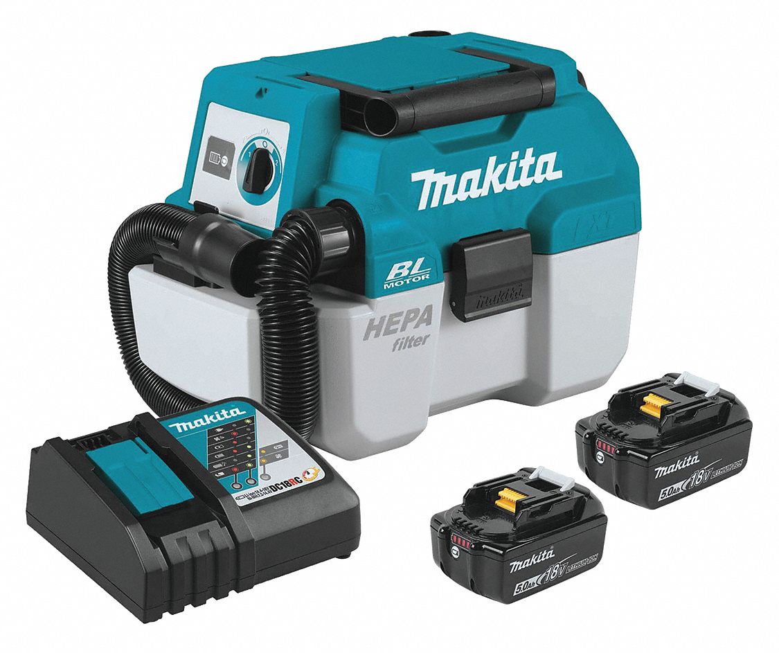 MAKITA Cordless Shop Vacuum, 18VDC, Wet/Dry 210CY7XCV11T Grainger