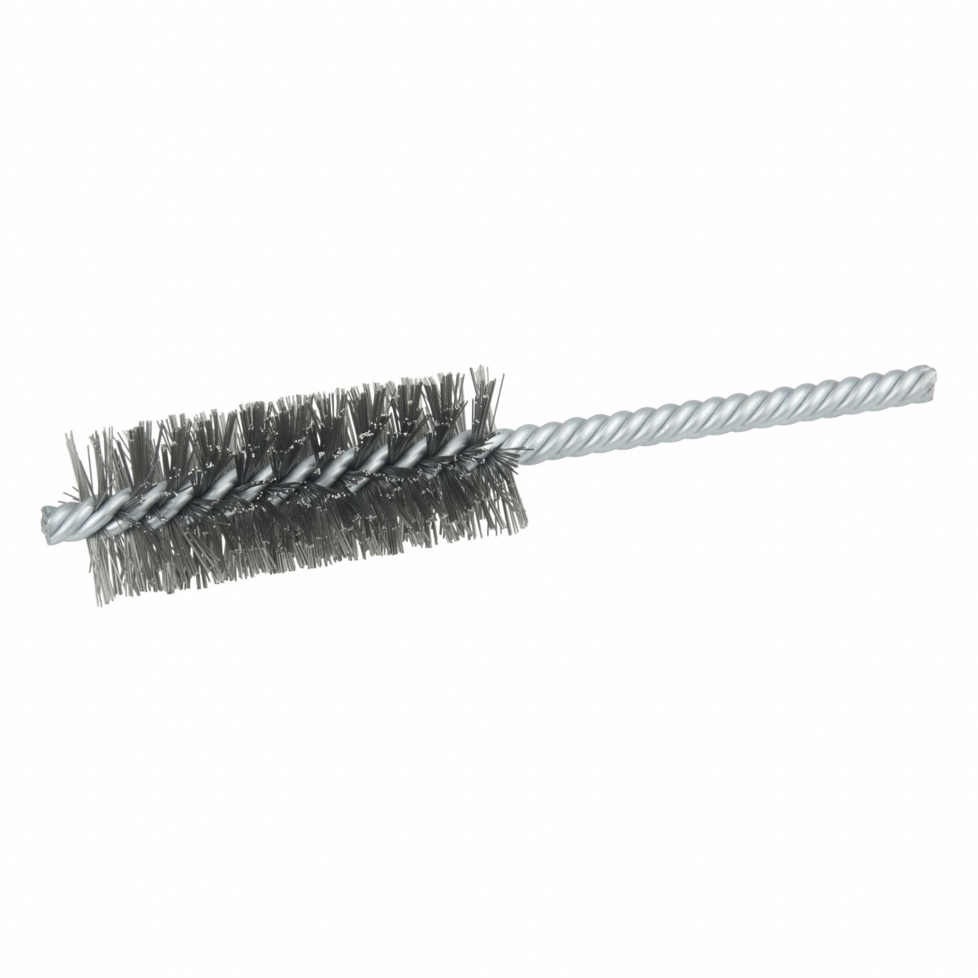 Double Spiral Tube Brush: Double Stem, Carbon Steel, 1 in Dia, 0.006 in Fill Dia