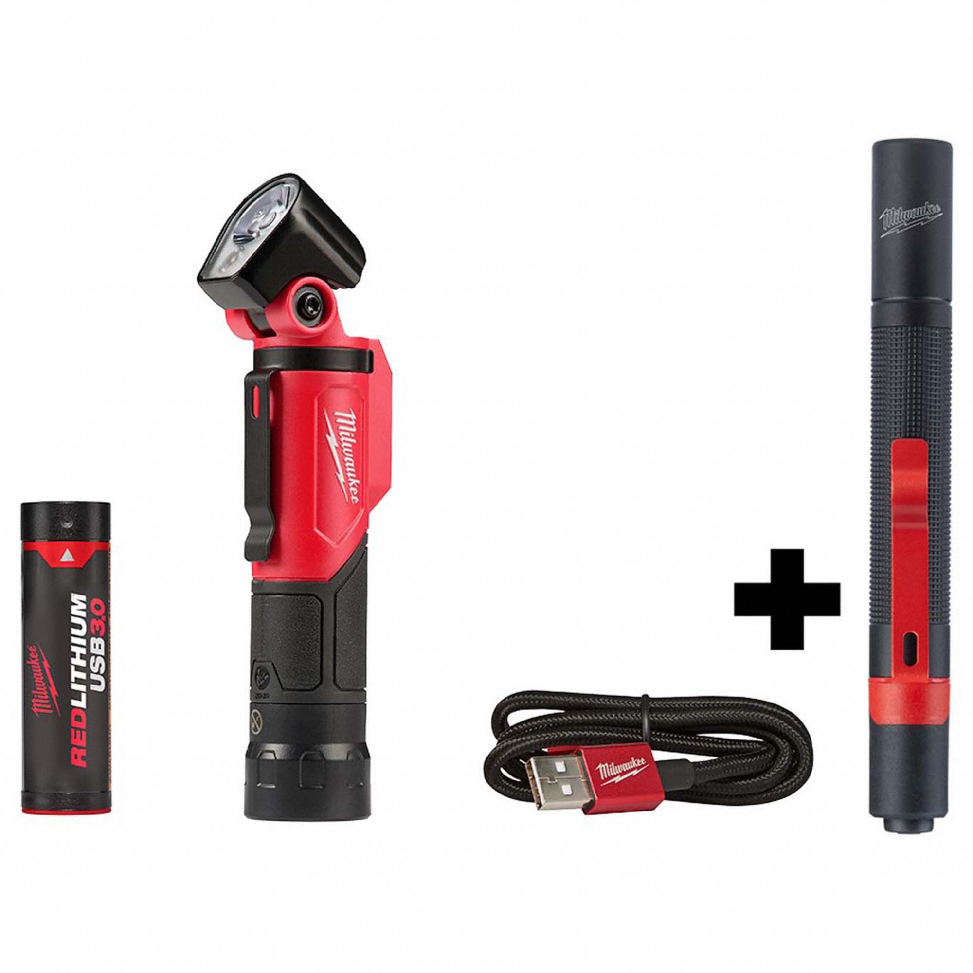 MILWAUKEE, USB REDLITHIUM, Battery Included, Flashlight Kit 386GZ7(01)