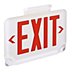 Plastic Exit Signs with Round Bottom-Mount Light Heads