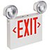 Plastic Exit Signs with Round Top-Mount Light Heads