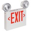 Plastic Exit Signs with Round Top-Mount Light Heads