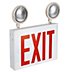 Steel Exit Signs with Round Top-Mount Light Heads