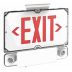 Aluminum Exit Signs with Round Bottom-Mount Light Heads