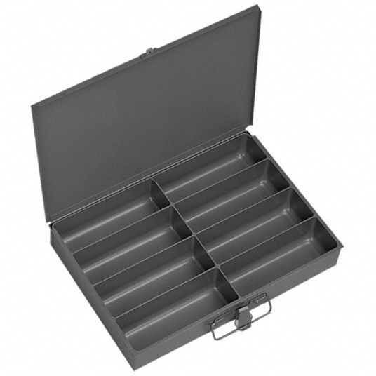 Grainger Compartment Box, Clear, 2 5/16 in H x 9 inL x 13 1/8 in W, each