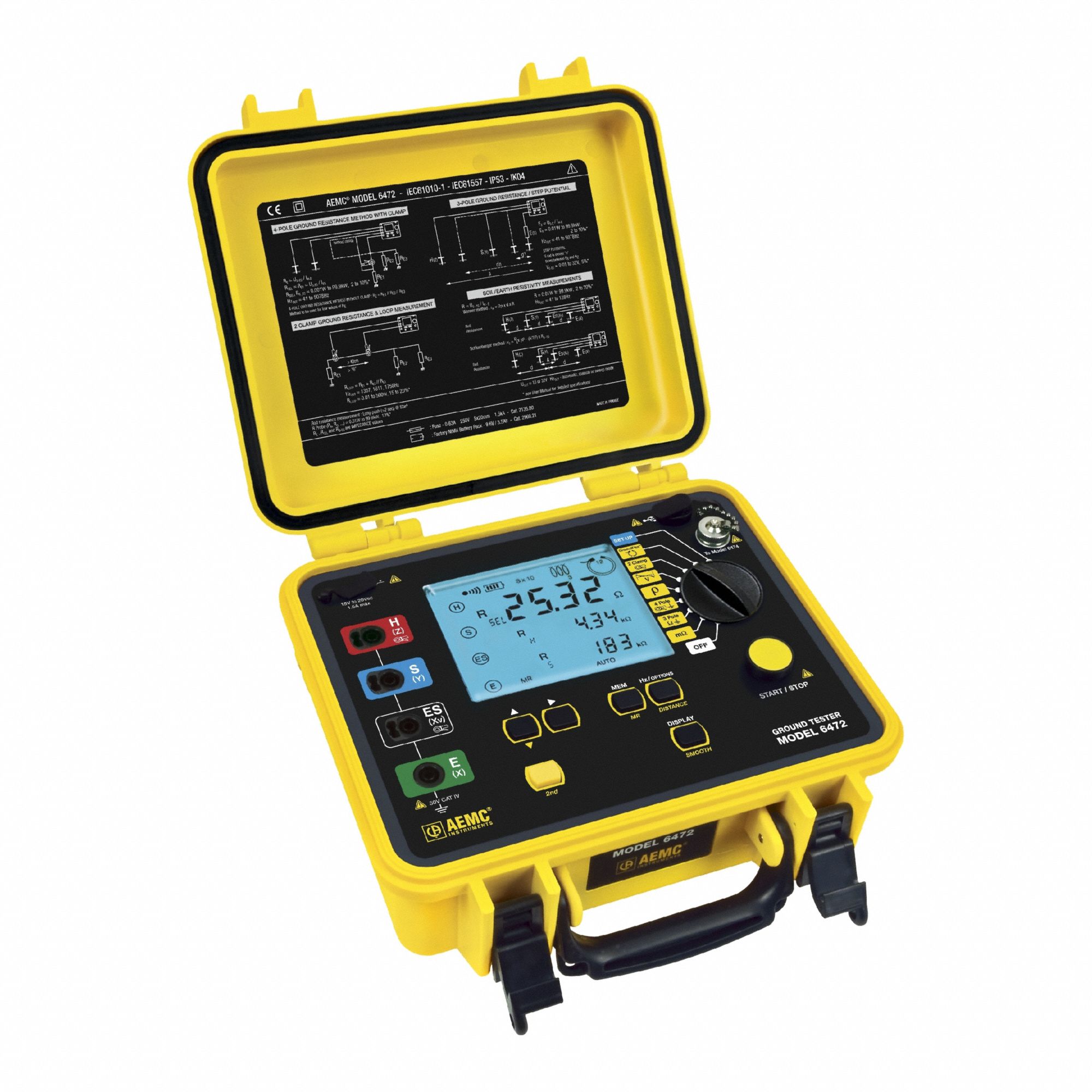Earth Ground Resistance Tester: 0.01 ohm to 100 kiloohm, CAT IV, IP53, Digital, USB