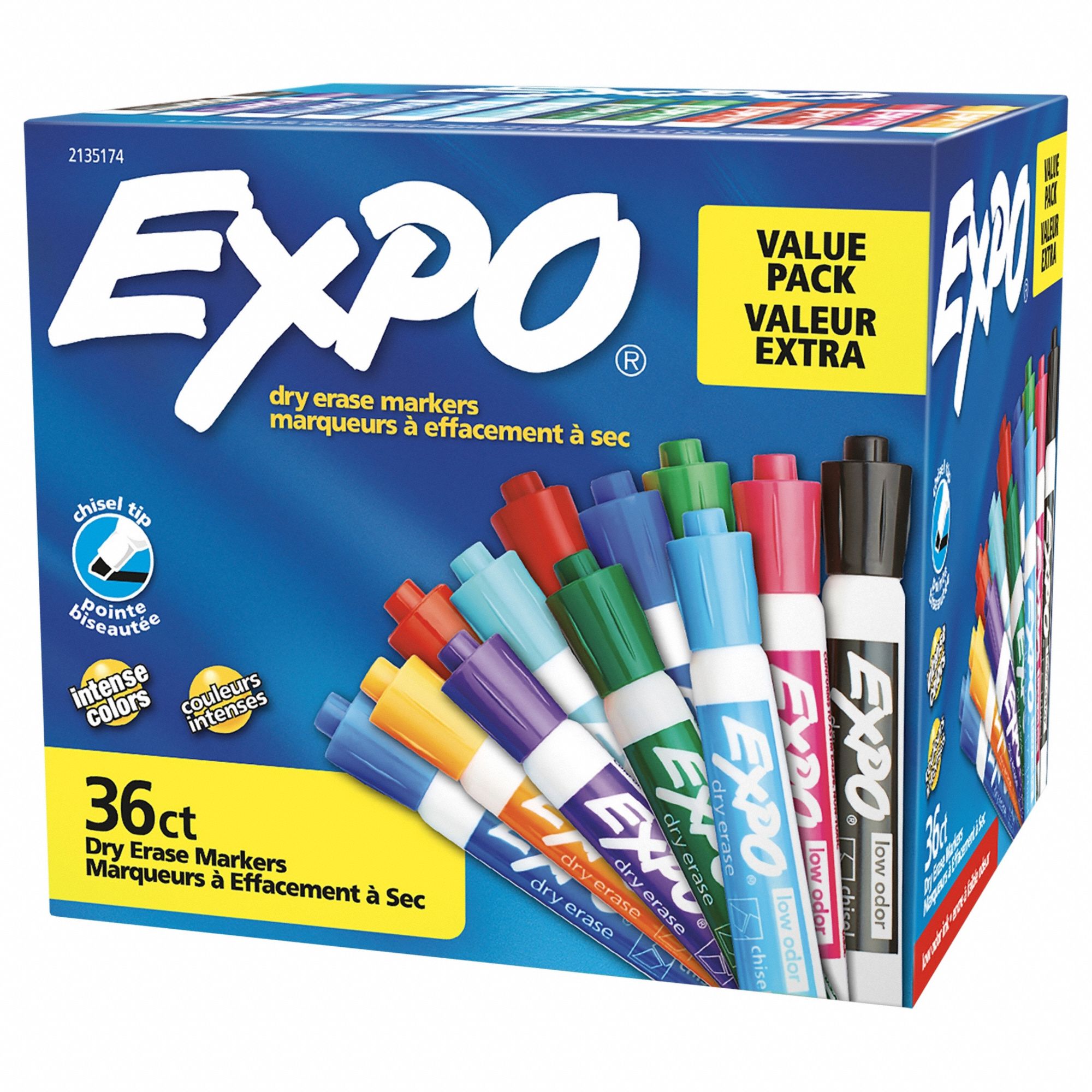 Dry Erase Marker Set Chisel Capped PK36