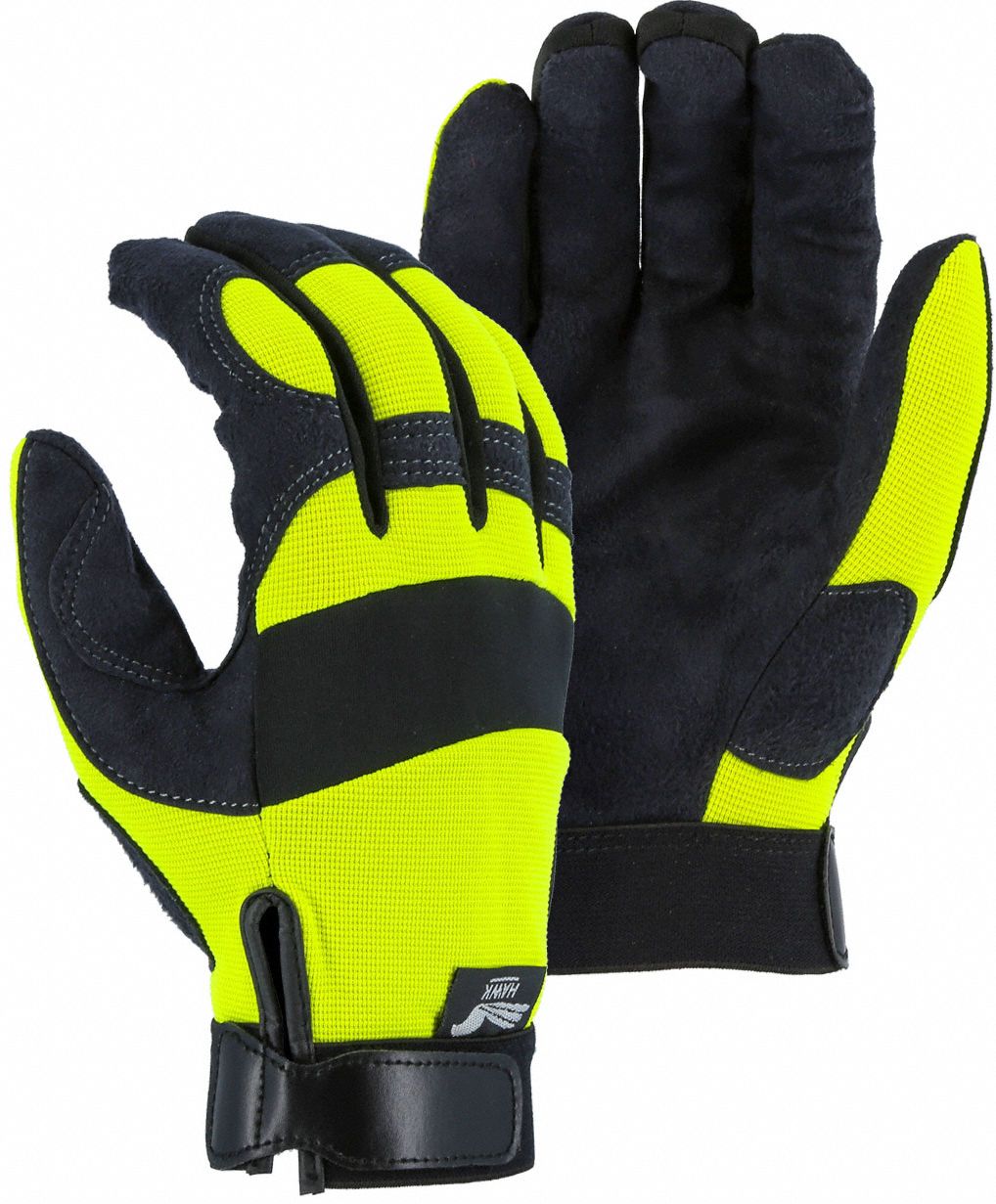 Glove Hi Vis Back Black/Yellow 2XL PR