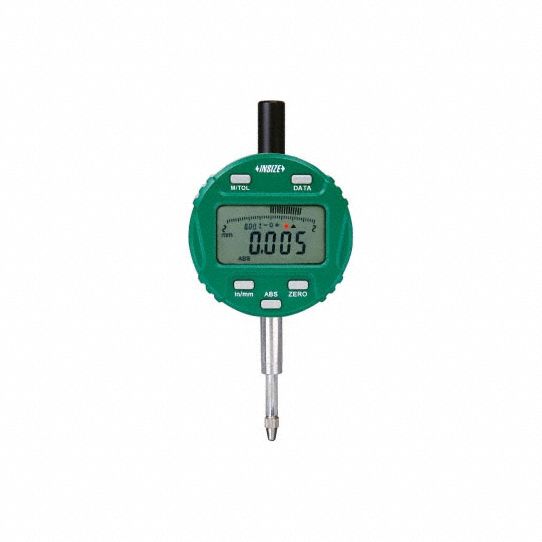 Digital Indicator: 0 in to 0.5 in /0 mm to 12.7 mm, Inch/Metric, +/- 0.00015 in Accuracy
