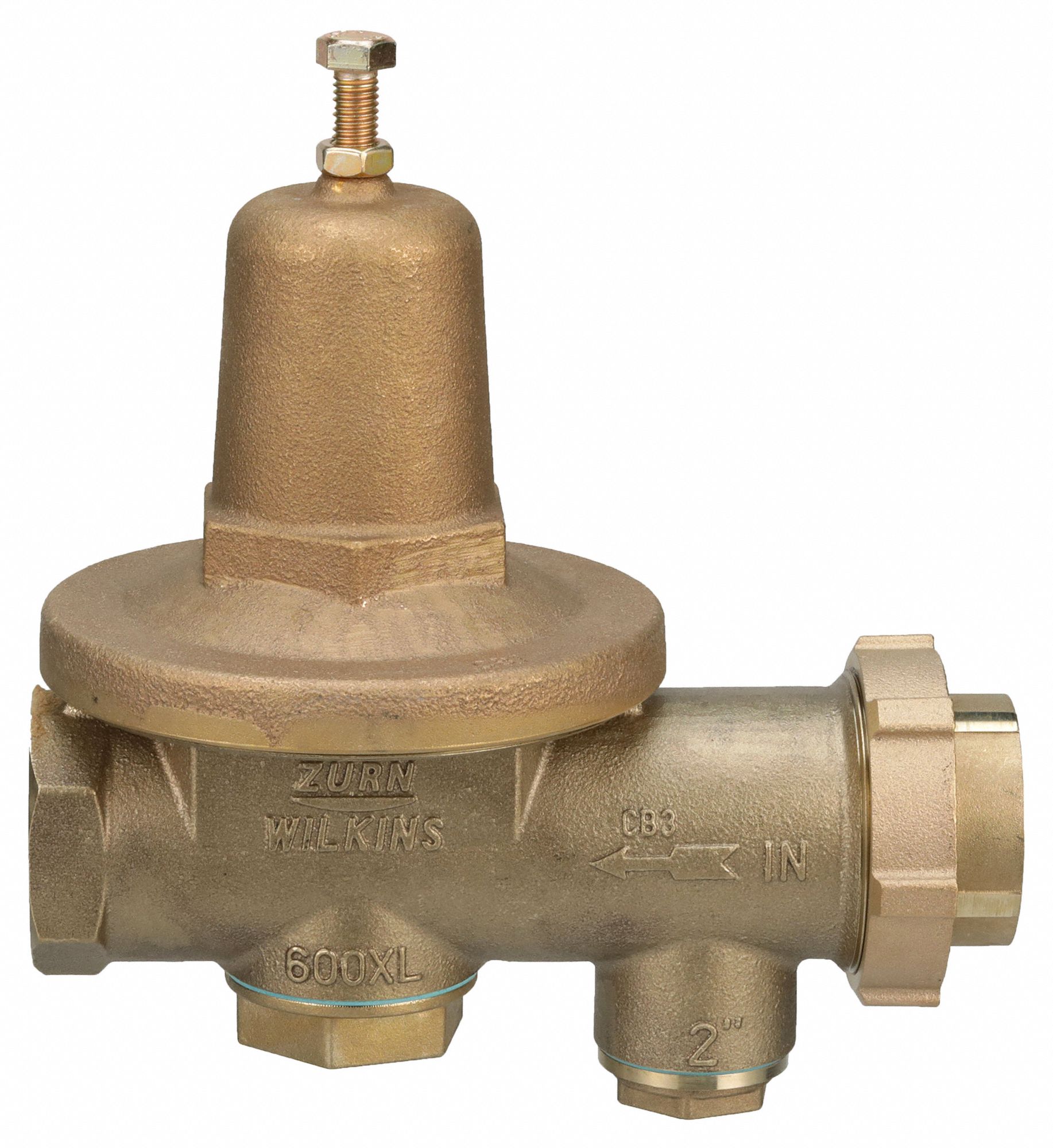 Pressure Reducing Valve: FNPT x FNPT, 2 in Pipe Size, Bronze, 25 psi to 75 psi, NPT x NPT