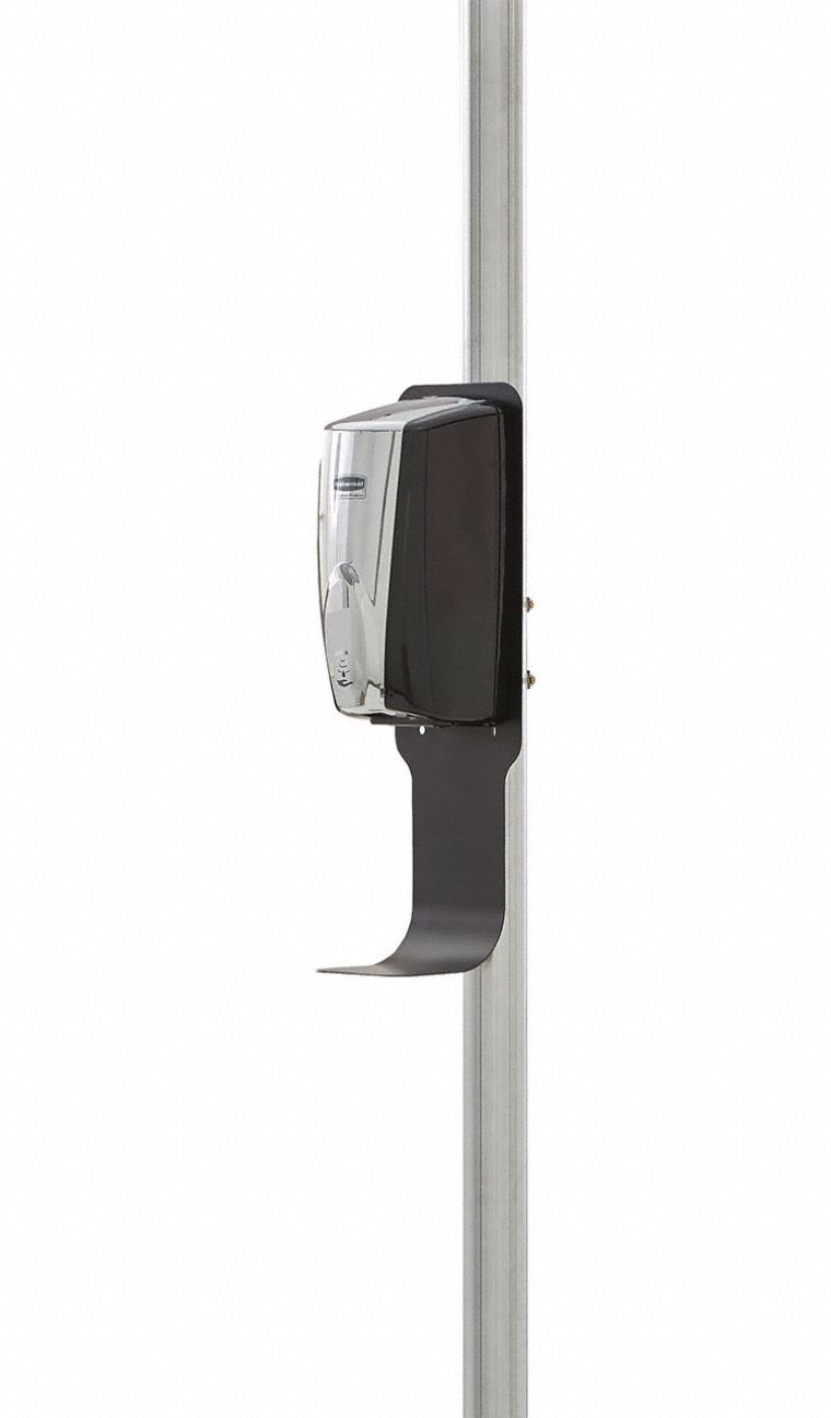 DISPENSER POLE MOUNT BRACKET, STEEL, BLACK, 19 9/100 IN