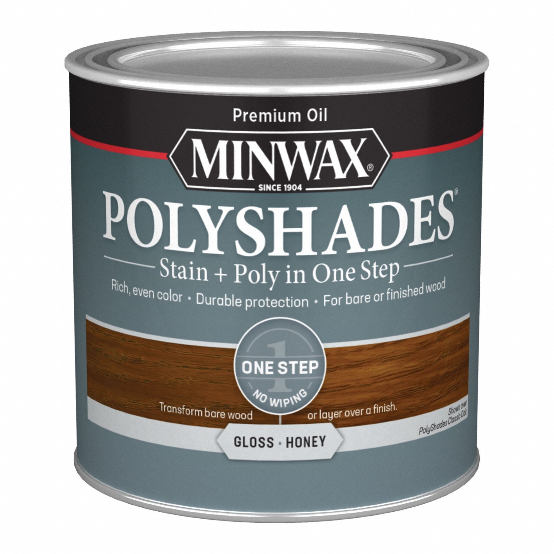 Wood Stain: Wood Stain and Sealer, Interior, Oil, 0.5 pt Container Size, Wood, Gloss, Honey