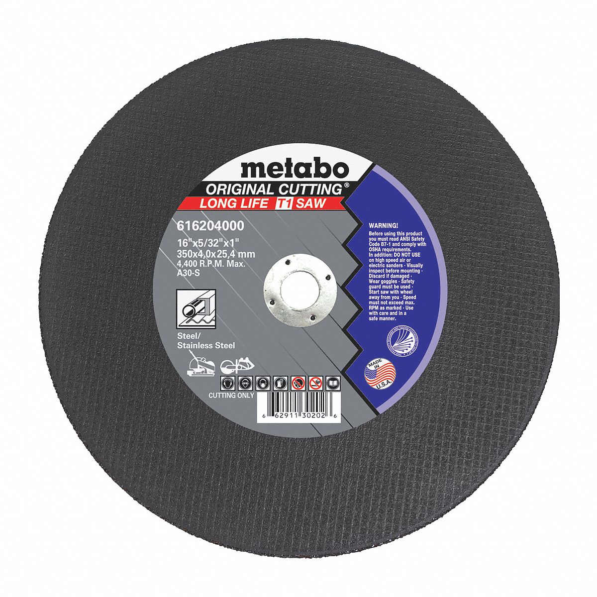 CutOff Wheel, T1, A30S, 16"X5/32"X1"