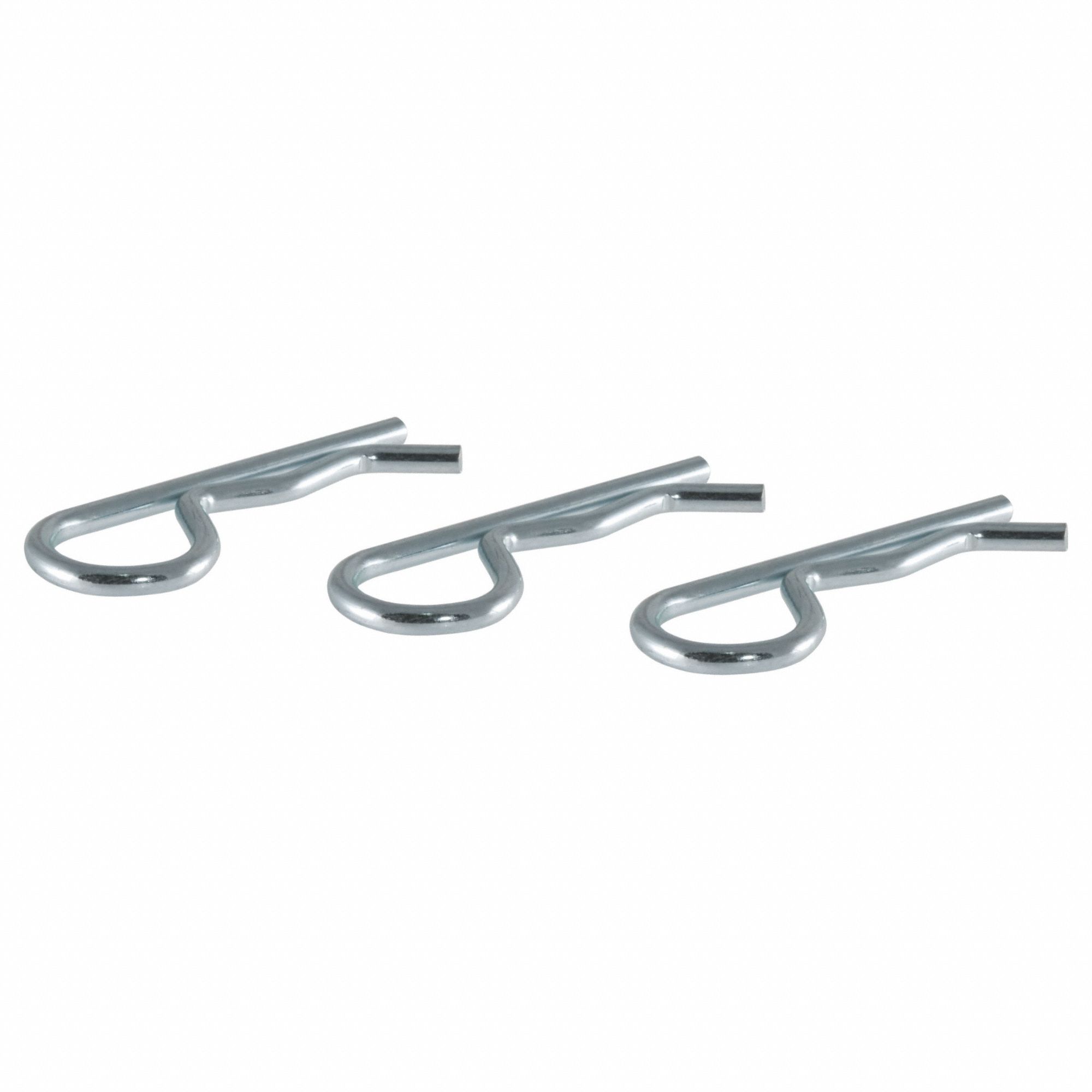 Trailer Hitch Pin: 3 1/4 in Overall Lg, 3 1/4 in Usable Lg, Three Hitch Clip, Steel