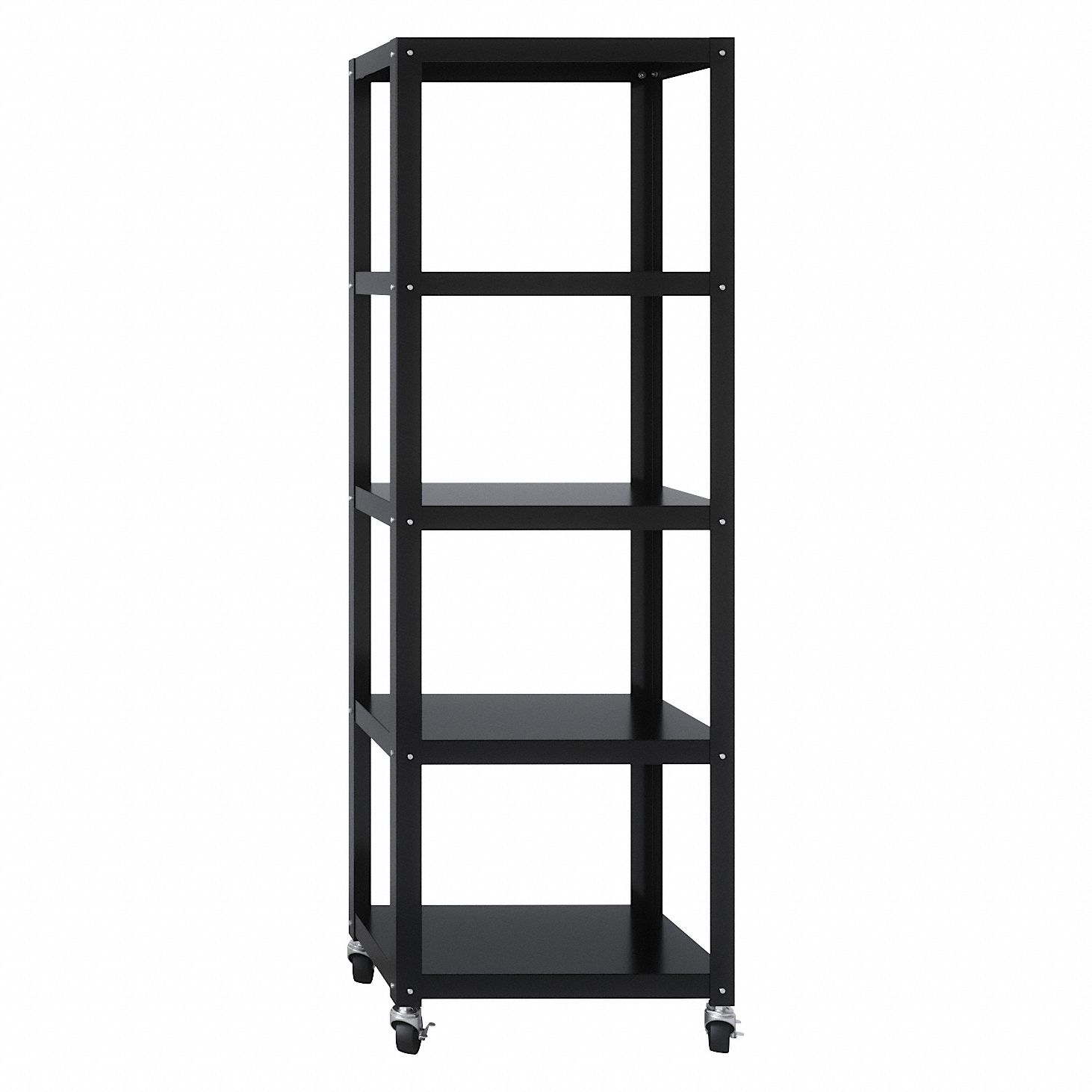 Bookcase: Black, Steel, 72 in Overall Ht, 24 in Overall Wd, 14 in Overall Dp