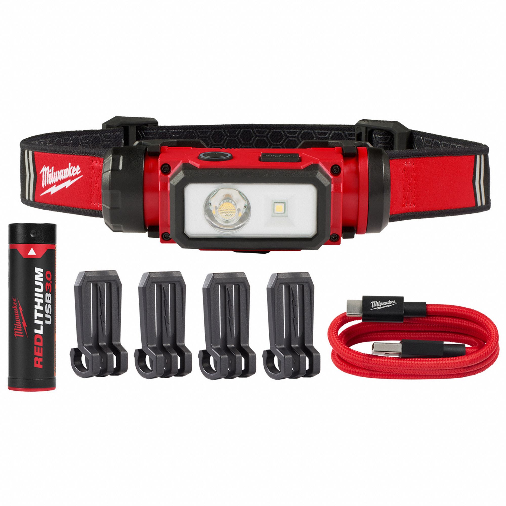 REDLITHIUM HARD HAT HEADBULB, LED, PLASTIC, BLACK/RED, 2 1/8 IN LENGTH, CLIP MOUNT